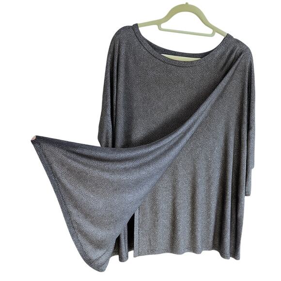 WHBM Boxy Layer Navy Shimmer Pullover Poncho Sweater Size XS (Runs Large)πβ¨π - Picture 10 of 16